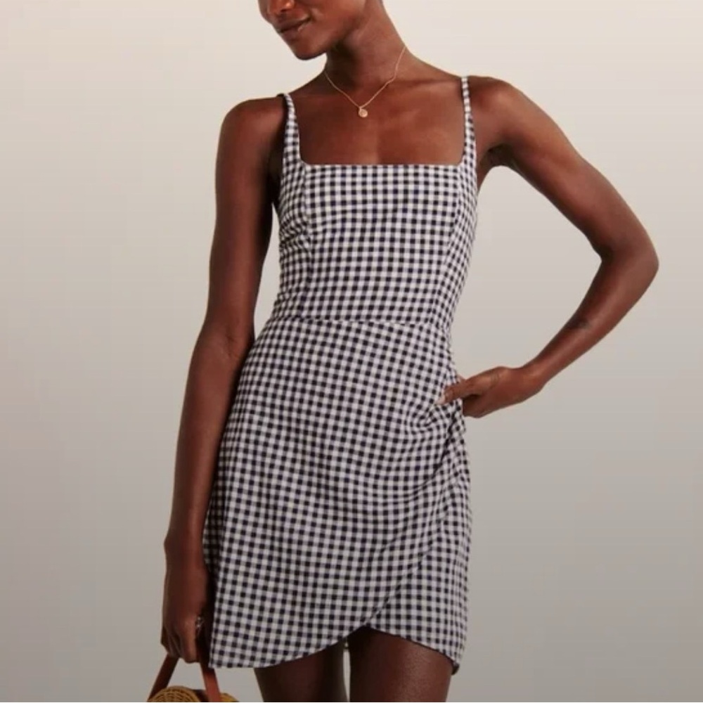 Abercrombie white square neck linen mini dress